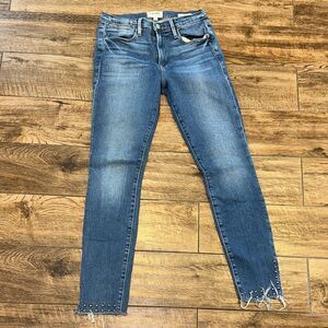 Frame Denim Le High Skinny Jeans with Studded Hem Sz 28